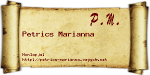 Petrics Marianna névjegykártya